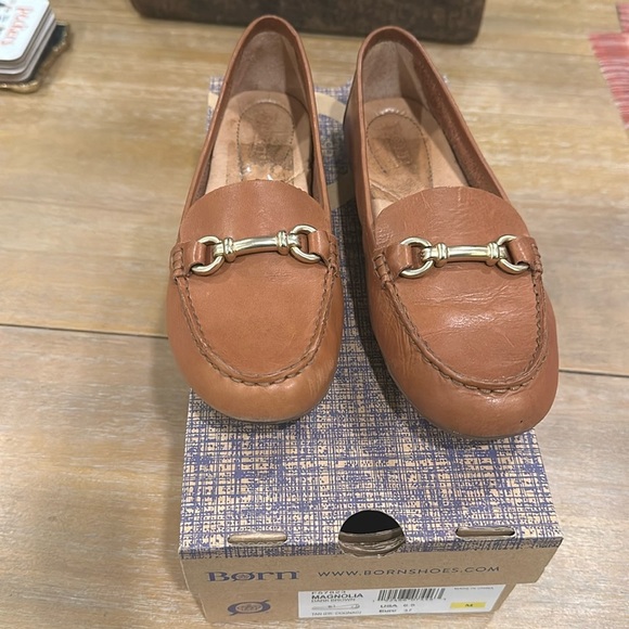 Born Magnolia Leather Loafer with Buckle Cognac Brown Size 6.5 - Picture 2 of 8